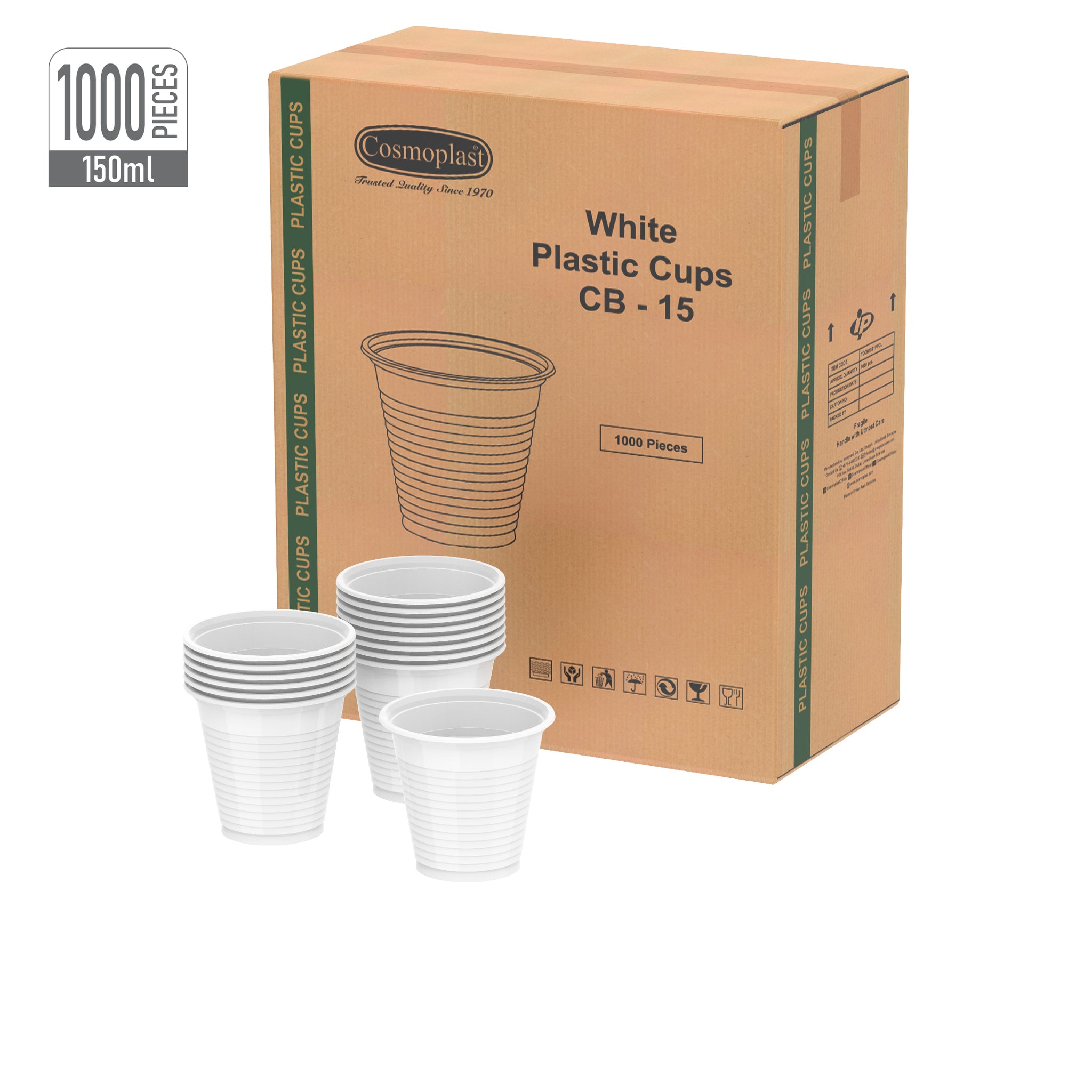 Cosmoplast Wholesale Plastic Cups 5 oz. White 1000 Pcs. Cosmoplast UAE
