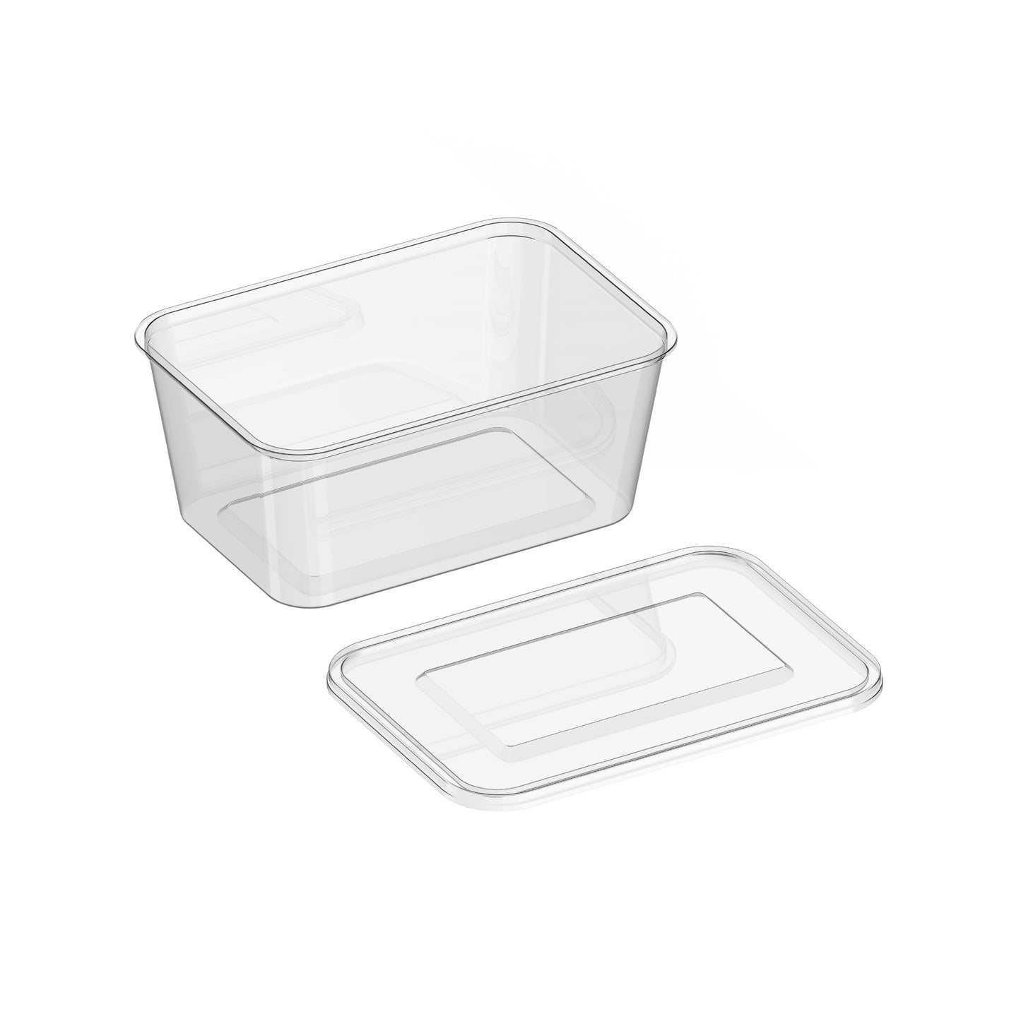 1000 ml Pack of 10 Clear Microwave Containers with Clear Lids