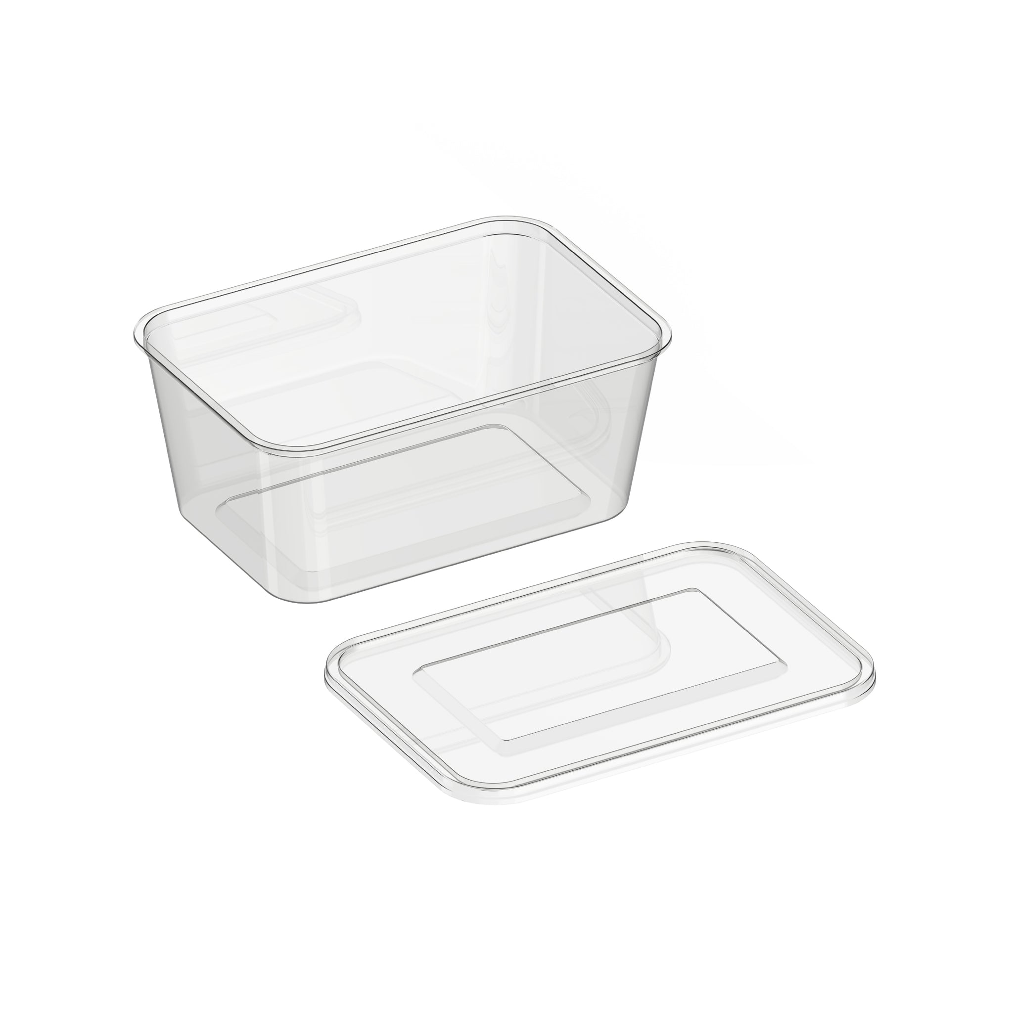 Cosmoplast Microwave Plastic Rectangle Containers 1000 ml Clear with Lids 10 Pcs. Cosmoplast UAE