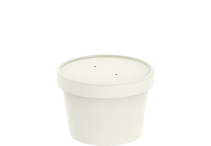 12 oz Pack of 20 White Kraft Soup Containers with Lids