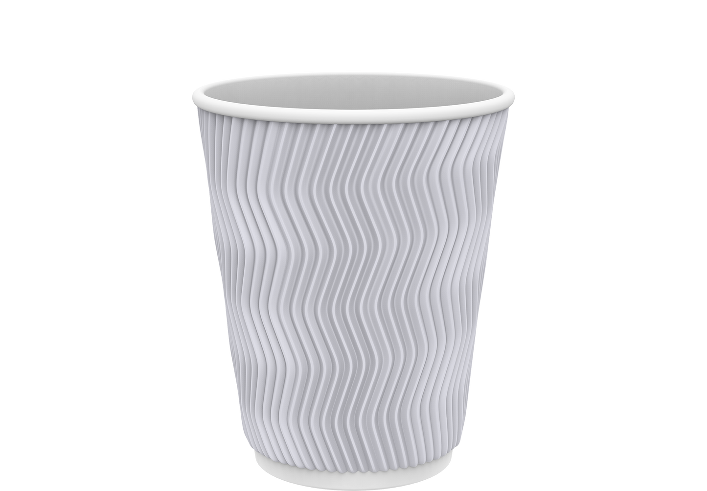12 oz White Rippled Paper Coffee Cups Pack of 50