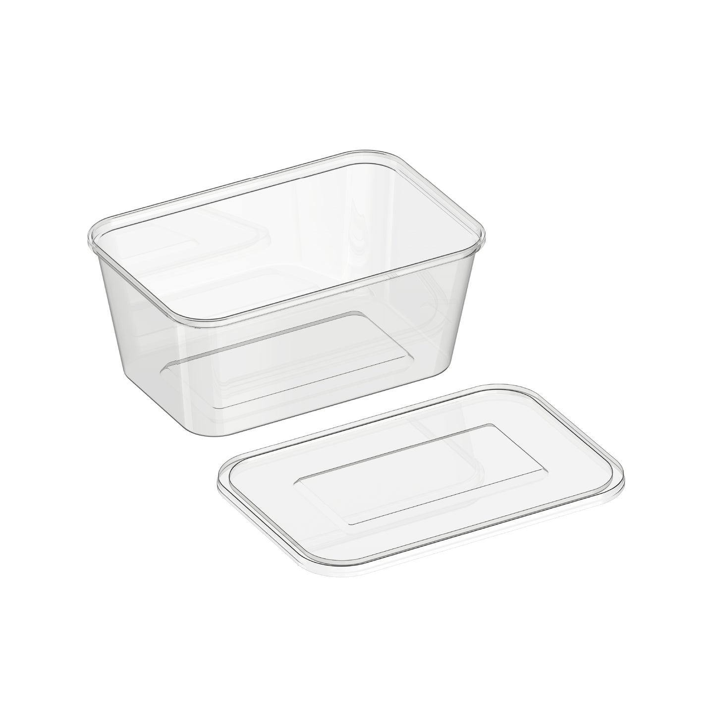 1500 ml Pack of 10 Clear Microwave Containers with Clear Lids