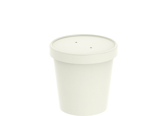  White Kraft Soup Containers with Lids