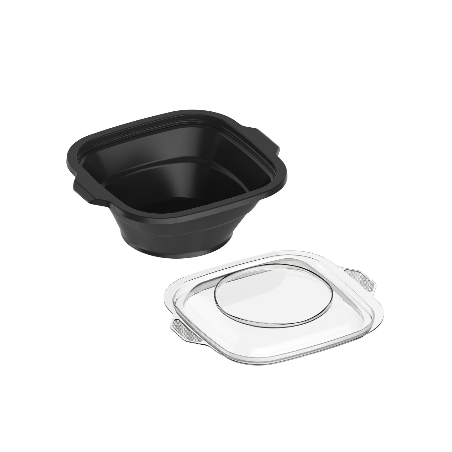 16 oz Pack of 10 Square Microwave Bowls with Clear Lids