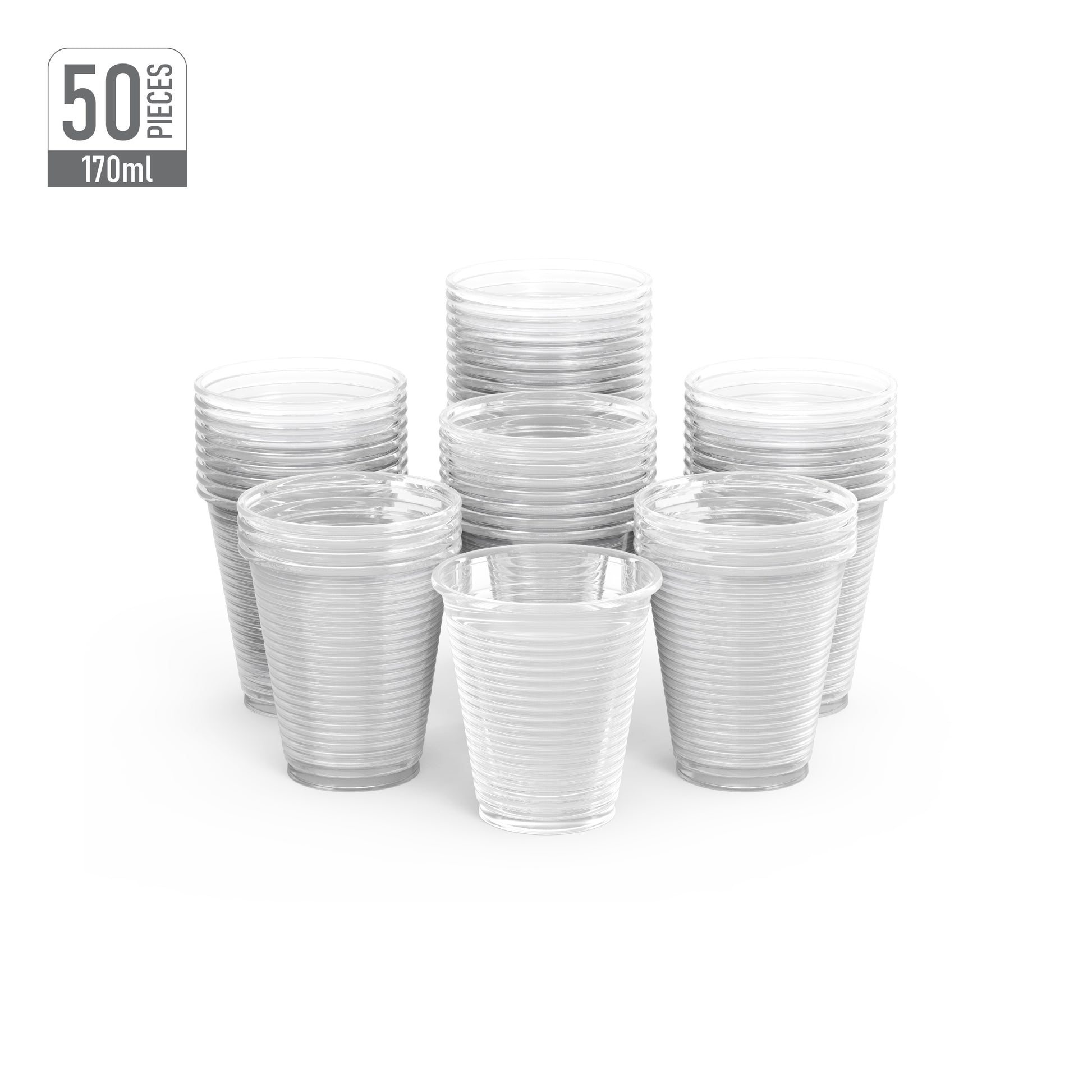 170 ml Clear Plastic Cups Pack of 50