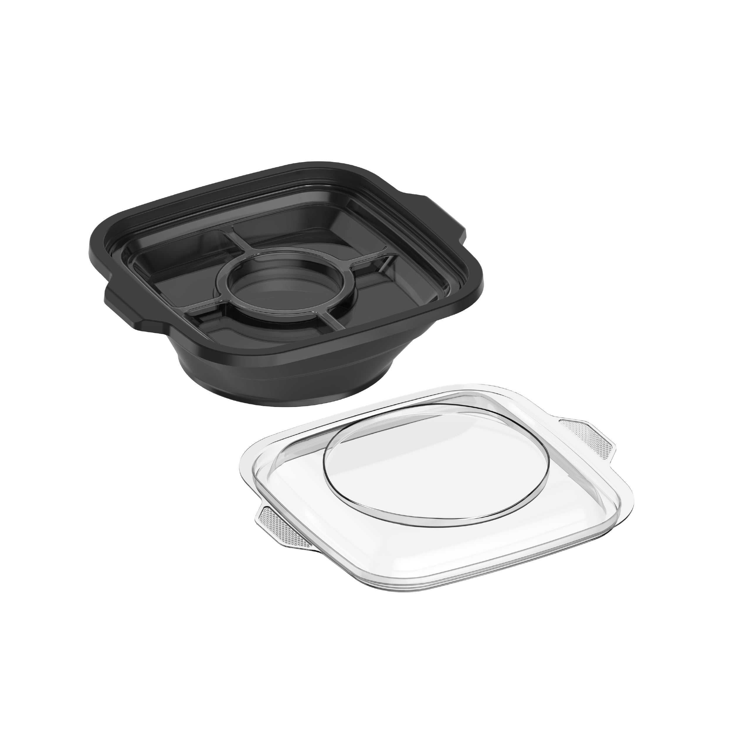 24 oz Pack of 10 Square Microwave Bowls with Clear Lids