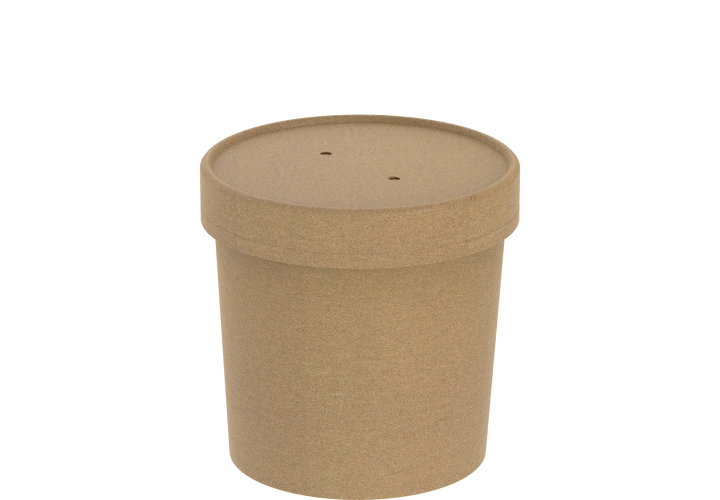 26 oz Pack of 20 Brown Kraft Soup Containers with Lids