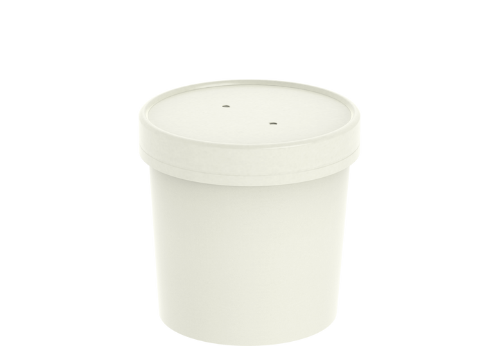 26 oz Pack of 20 White Kraft Soup Containers with Lids