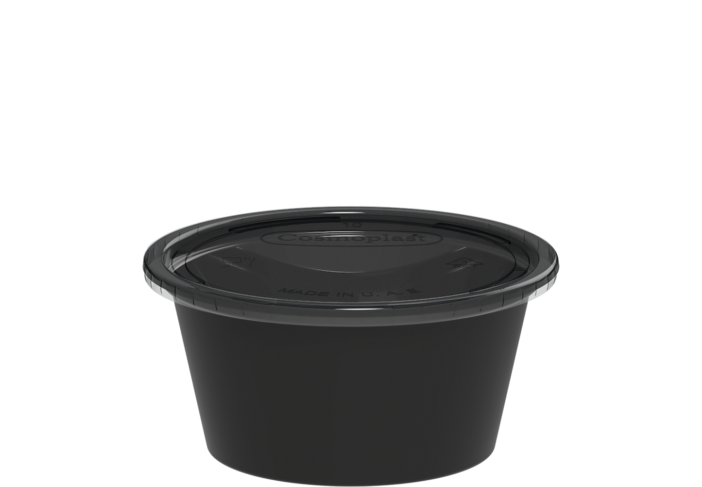 2 oz Carton of 2000 Black Sauce Cups with Clear Lids