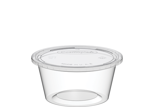 2 oz Pack of 100 Clear Sauce Cups with Clear Lids