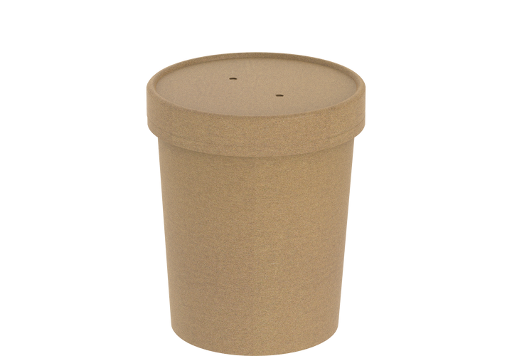 32 oz Pack of 20 Brown Kraft Soup Containers with Lids