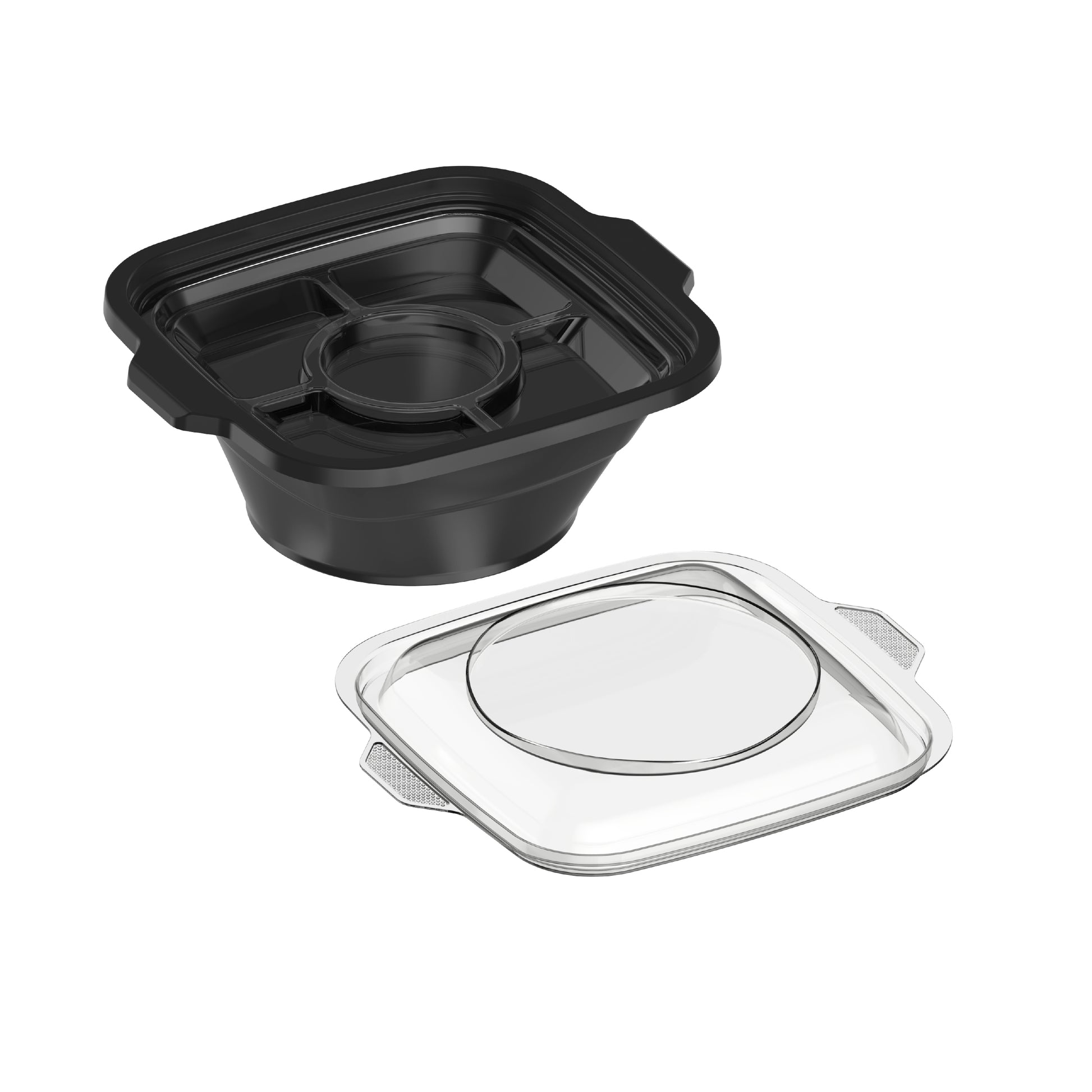 32 oz Pack of 10 Square Microwave Bowls with Clear Lids