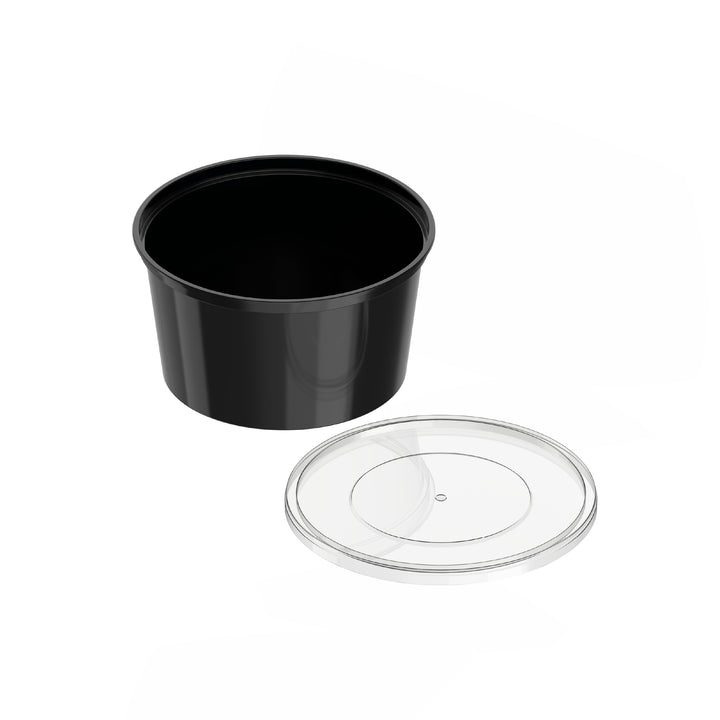 450 ml Pack of 10 Black Microwave Containers with Clear Lids