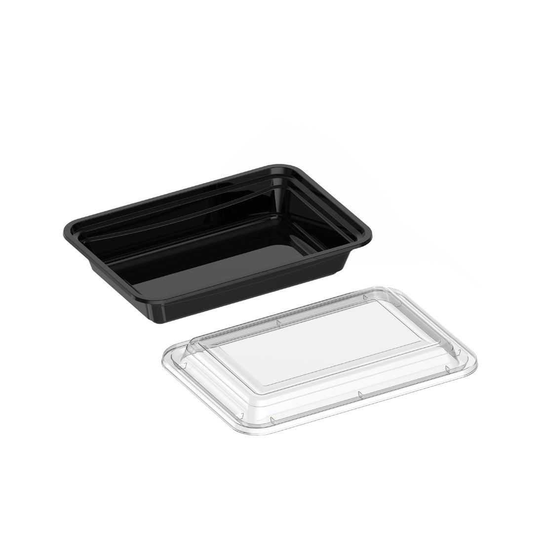 475 ml Pack of 10 RE16 Black Microwave Containers with Clear Lids