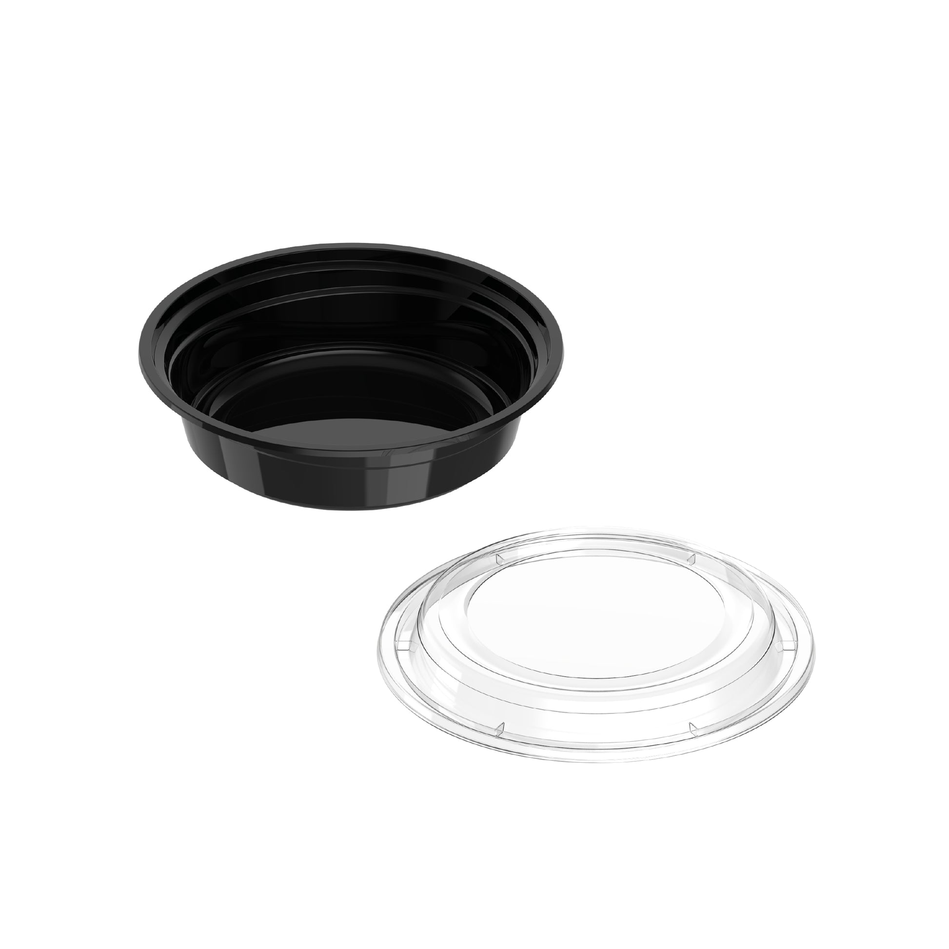 475 ml Pack of 10 RO16 Black Microwave Containers with Clear Lids