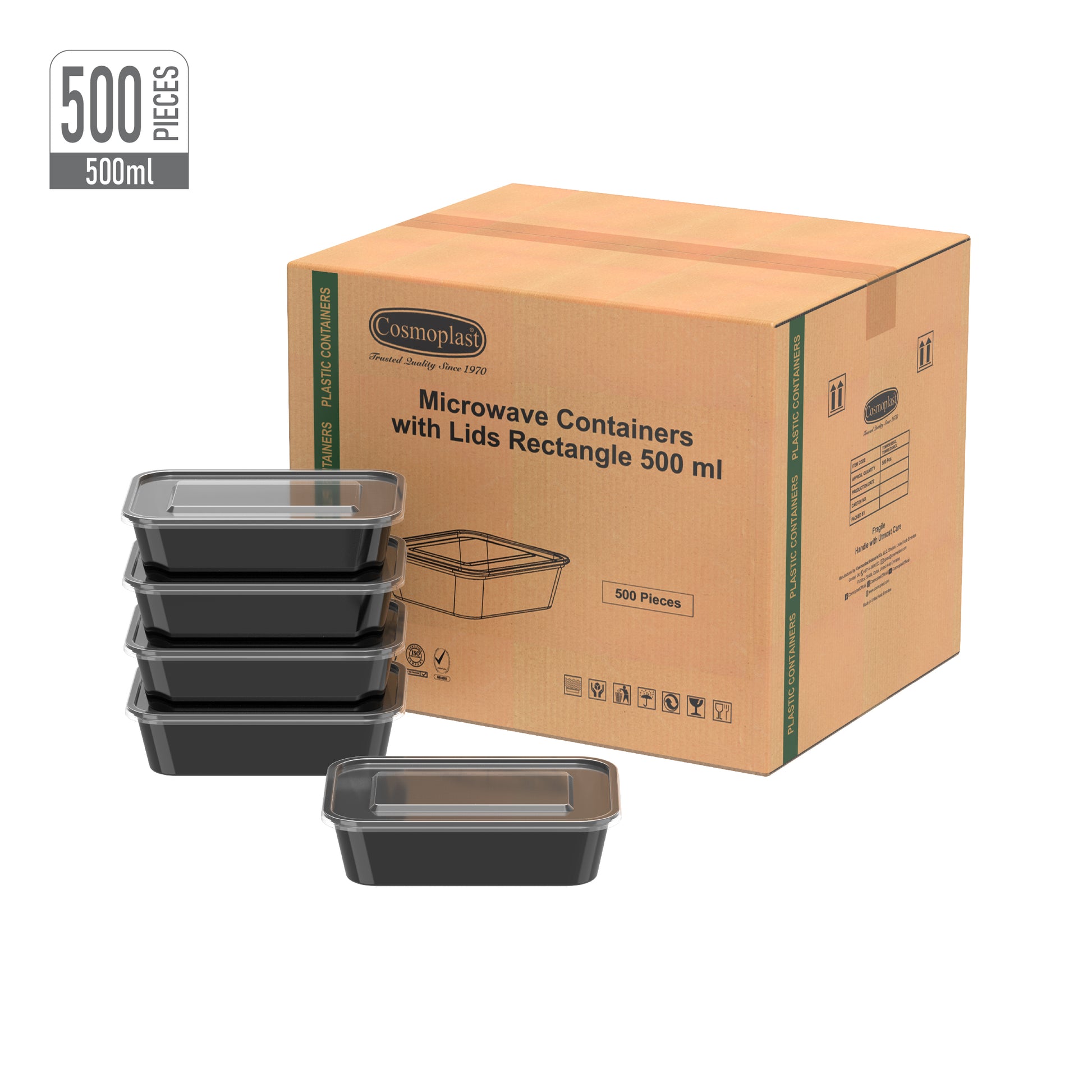 Black Microwave Containers with Clear Lids