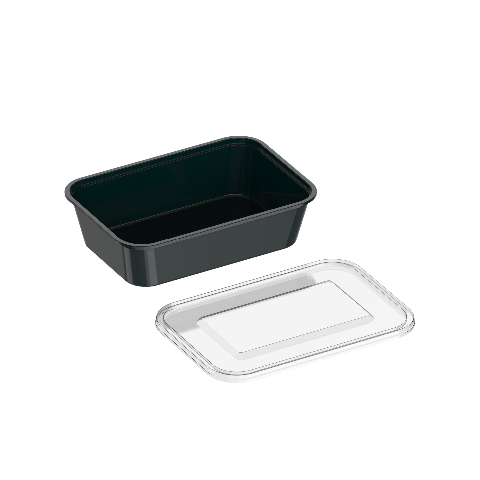 500 ml Pack of 10 Black Microwave Containers with Clear Lids