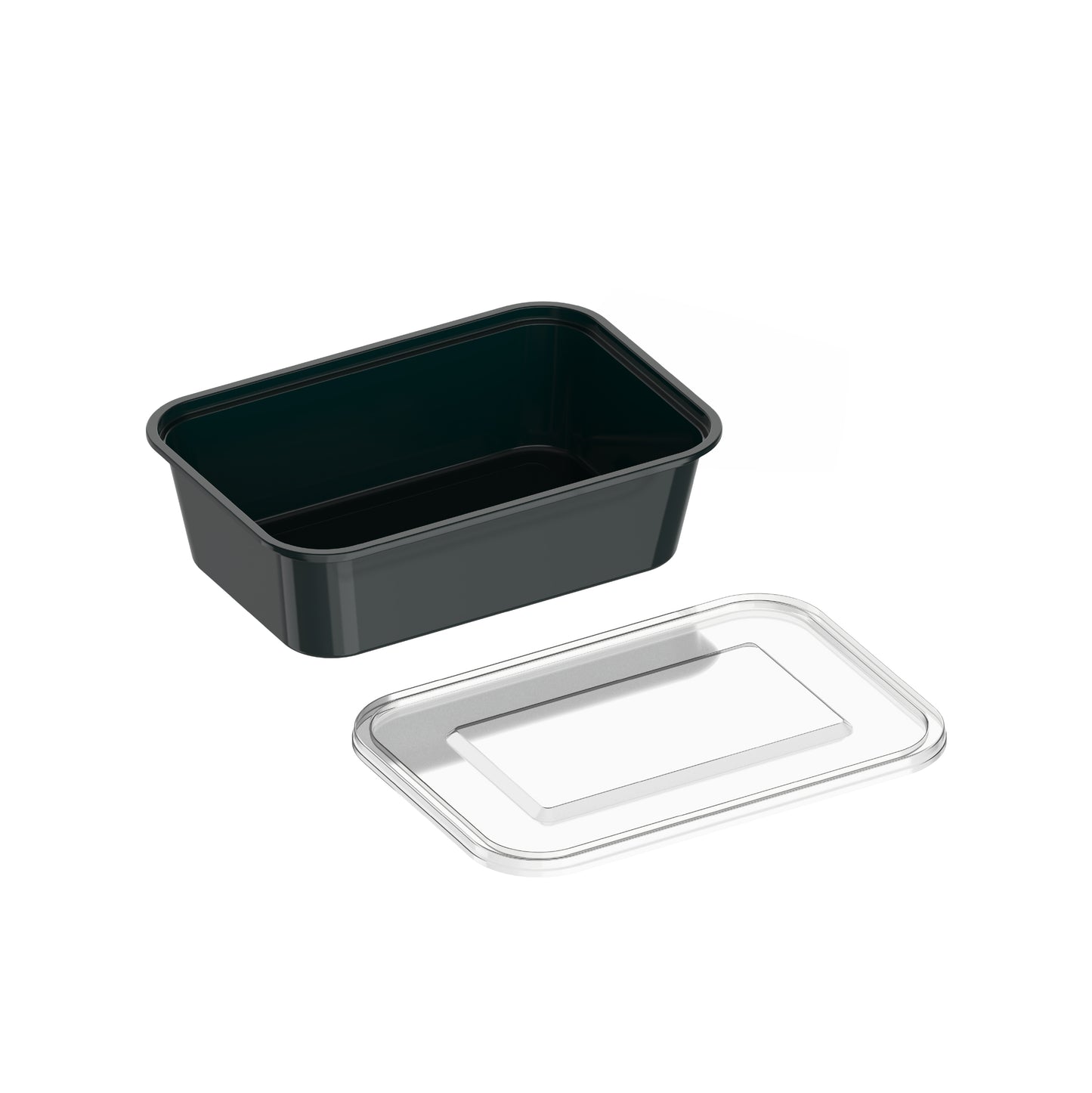 650 ml Pack of 10 Black Microwave Containers with Clear Lids