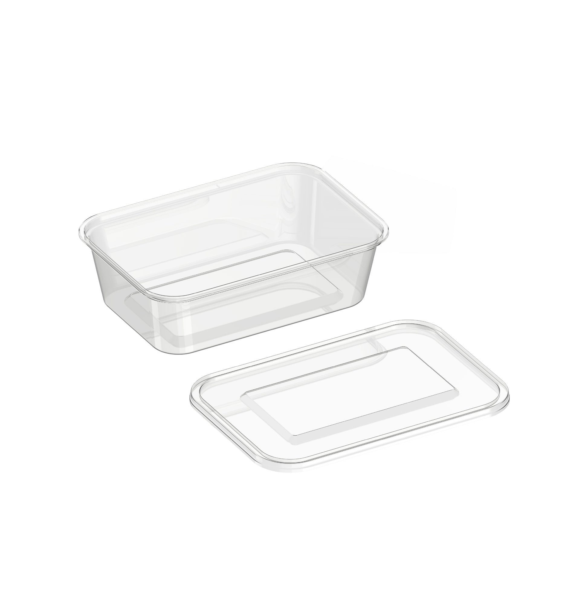 650 ml Pack of 10 Clear Microwave Containers with Clear Lids