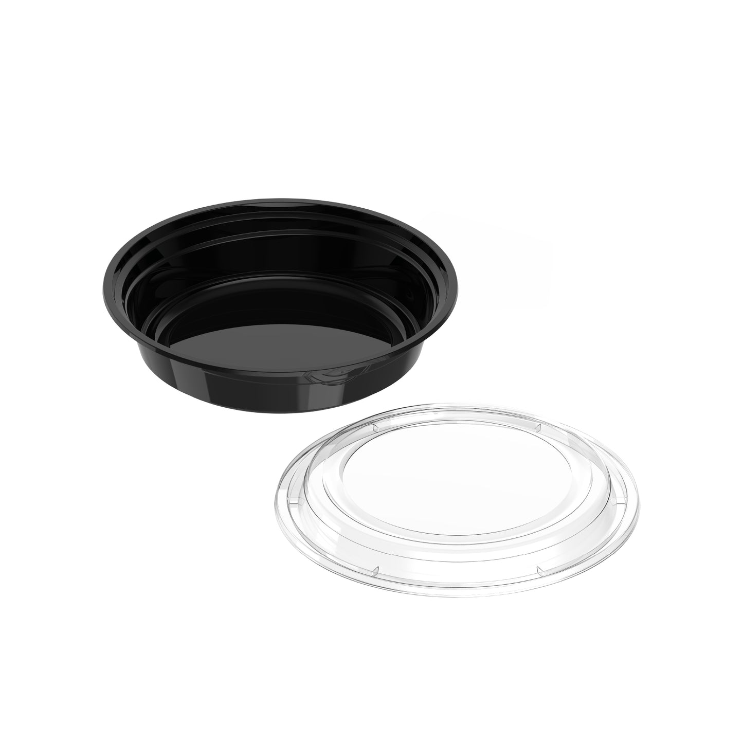 700 ml Pack of 10 RO24 Black Microwave Containers with Clear Lids