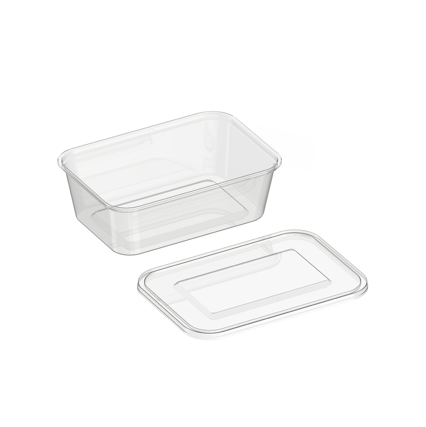 750 ml Pack of 10 Clear Microwave Containers with Clear Lids
