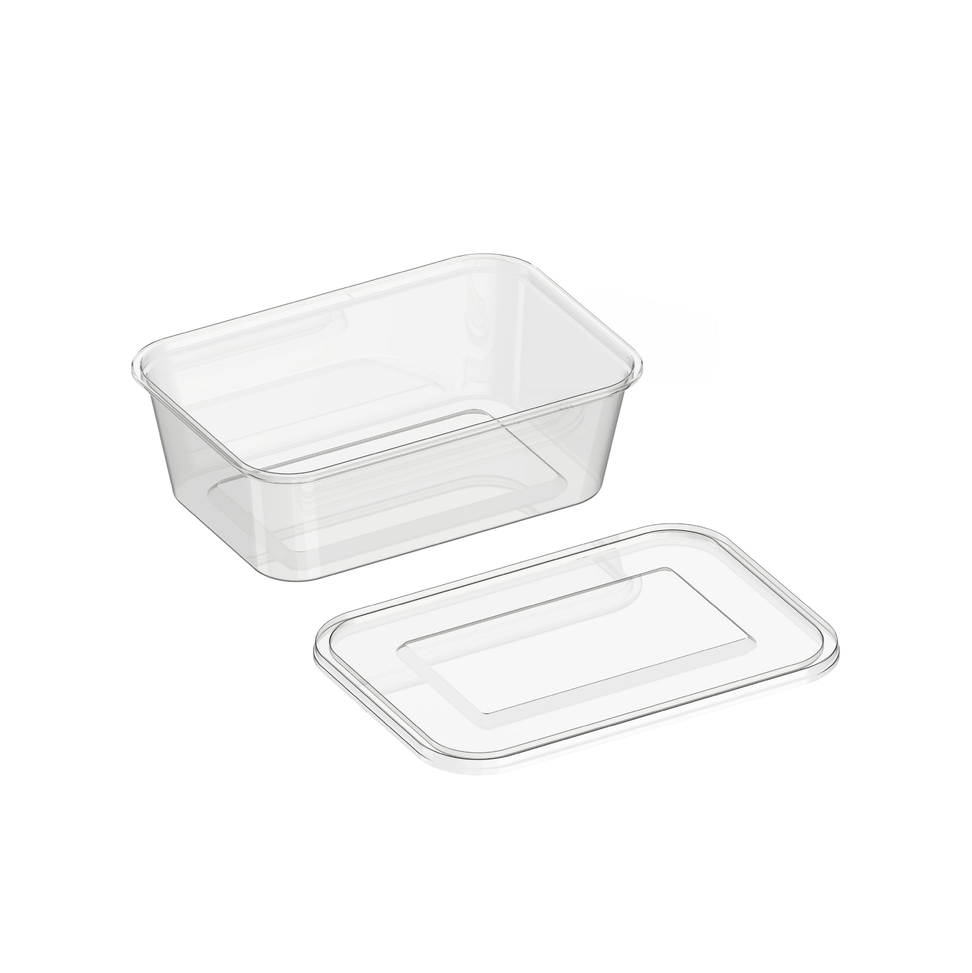 Cosmoplast Microwave Plastic Rectangle Containers 750 ml Clear with ...