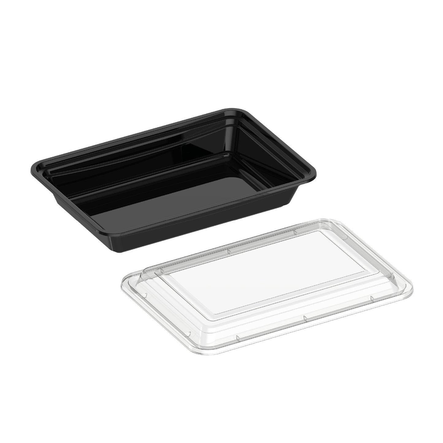 820 ml Pack of 10 RE28 Black Microwave Containers with Clear Lids