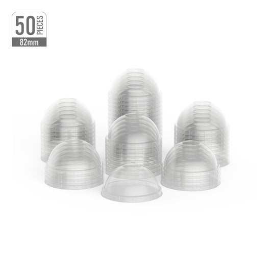 82 mm Pack of 50 Dome Lids for 8, 10 oz Clear Plastic Cups