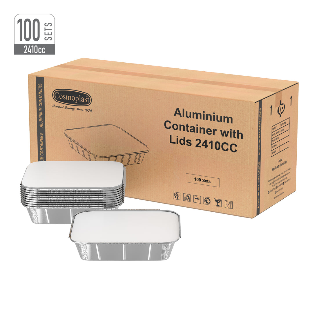 2410 cc  Aluminium Containers with Lids