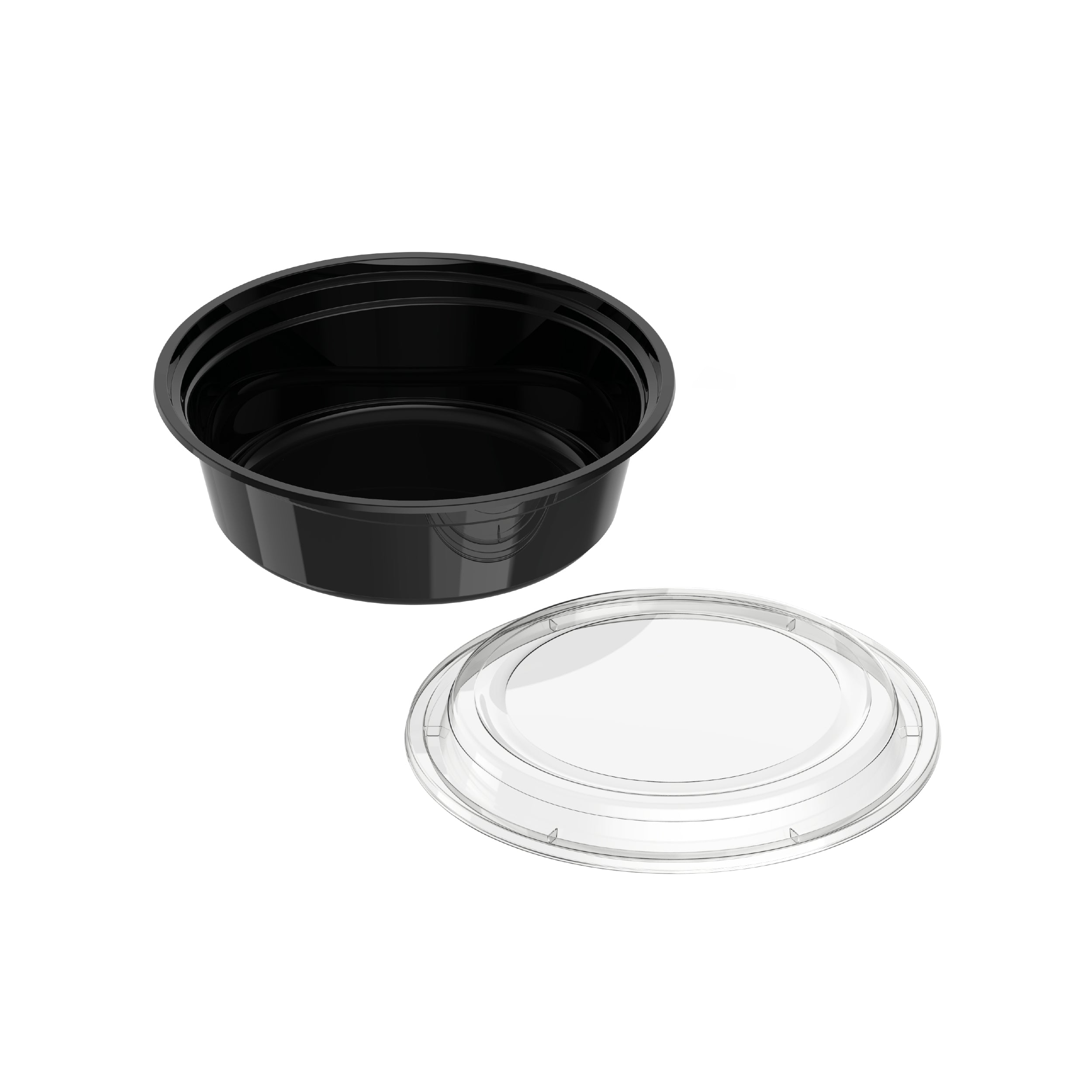 950 ml Pack of 10 RO32 Black Microwave Containers with Clear Lids