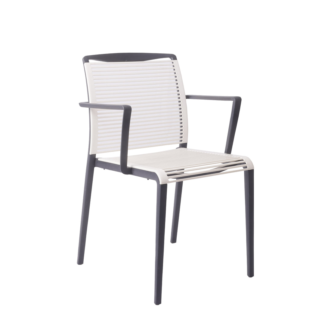 Dining Armchair, Dark Grey & White