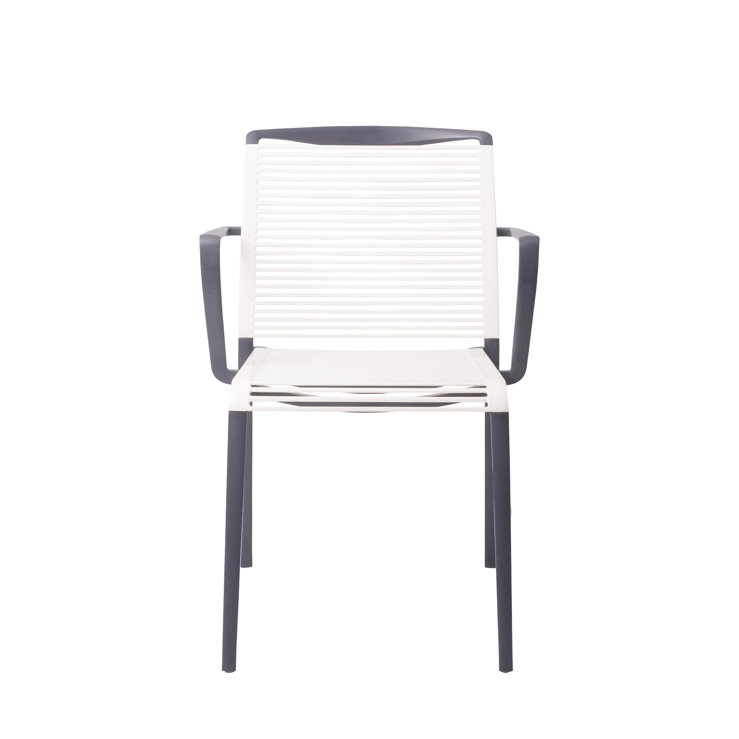 Dining Armchair, Dark Grey & White