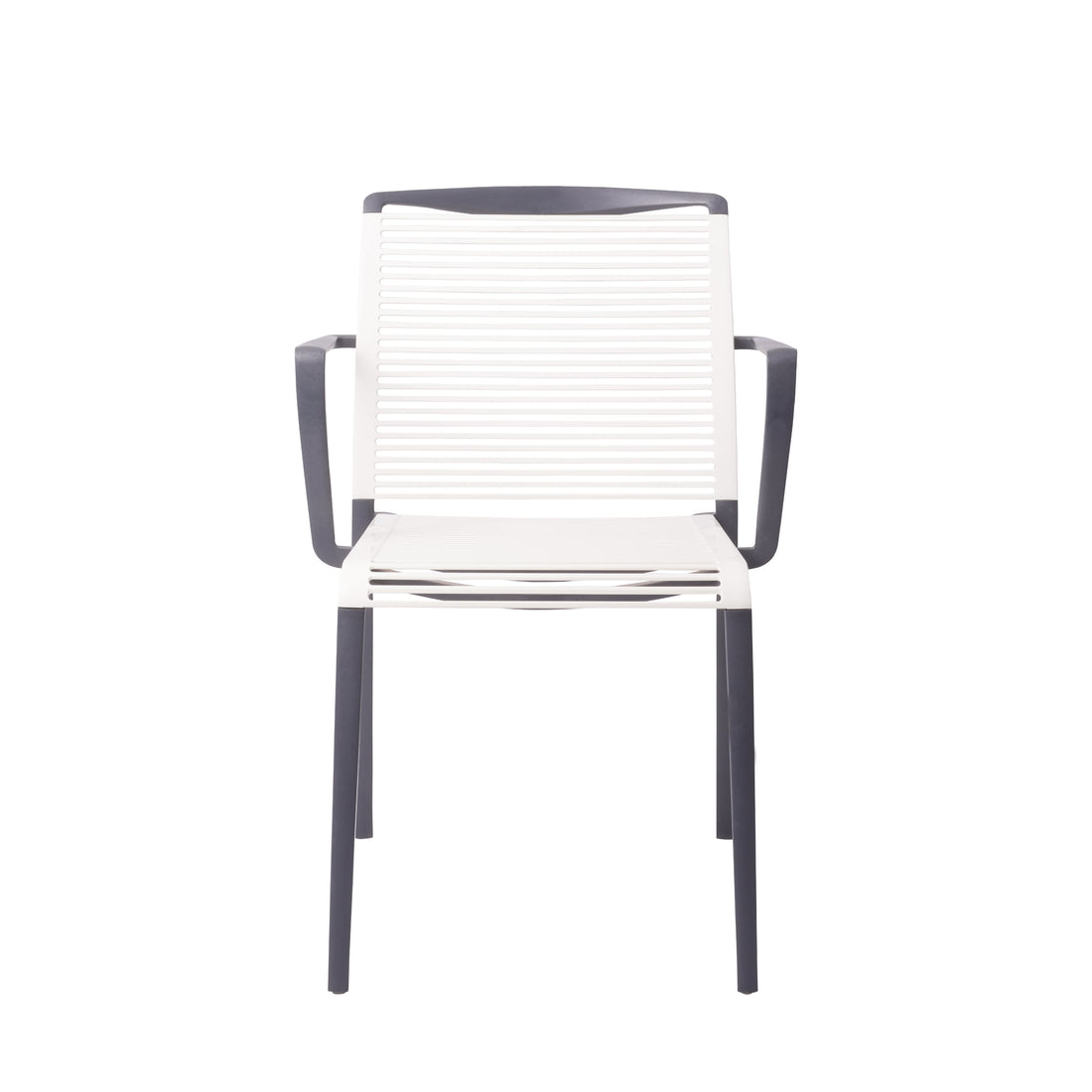 Dining Armchair, Dark Grey & White