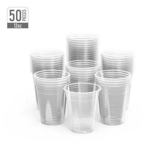 12 oz Clear Plastic Cups Pack of 50