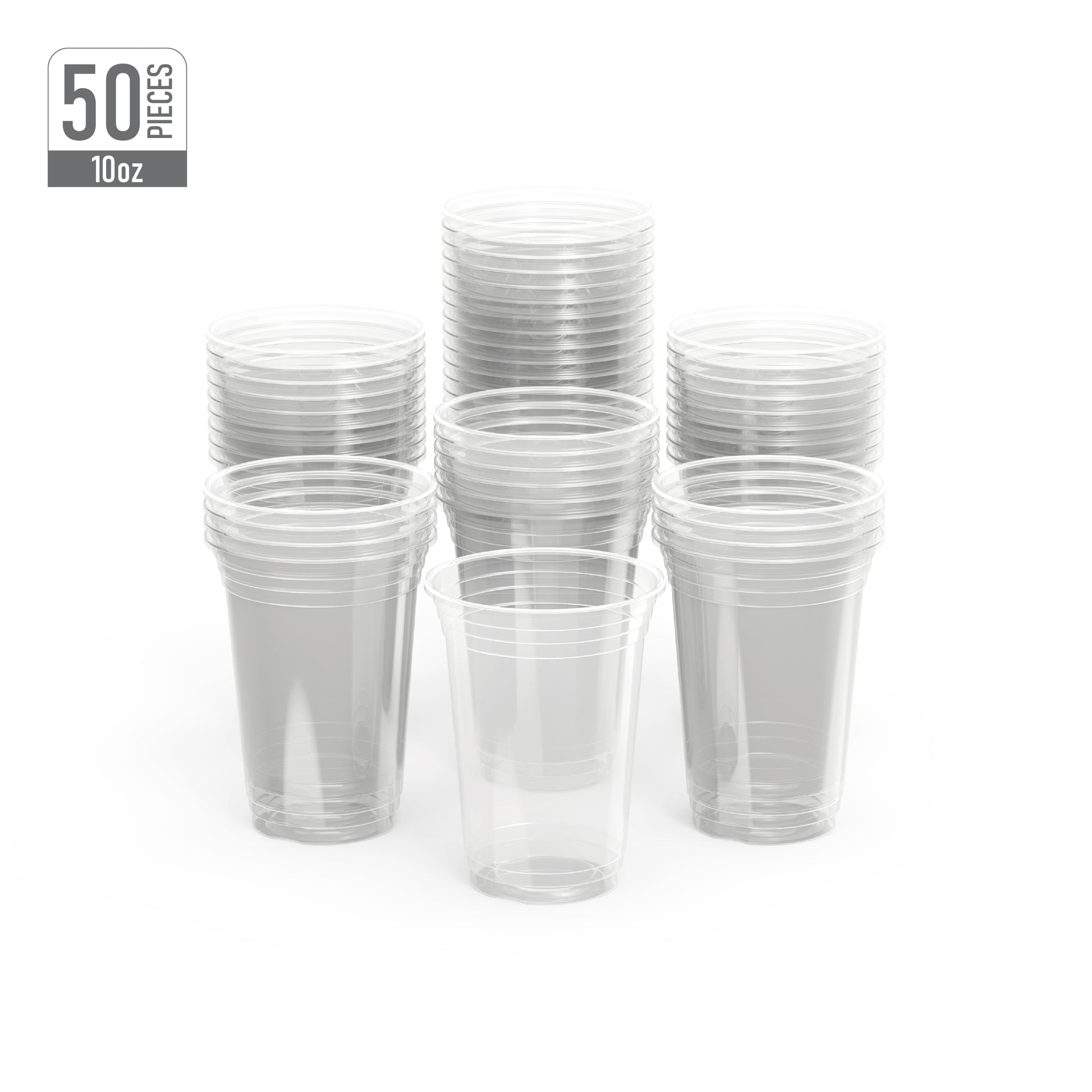 10 oz Clear Plastic Cups Pack of 50