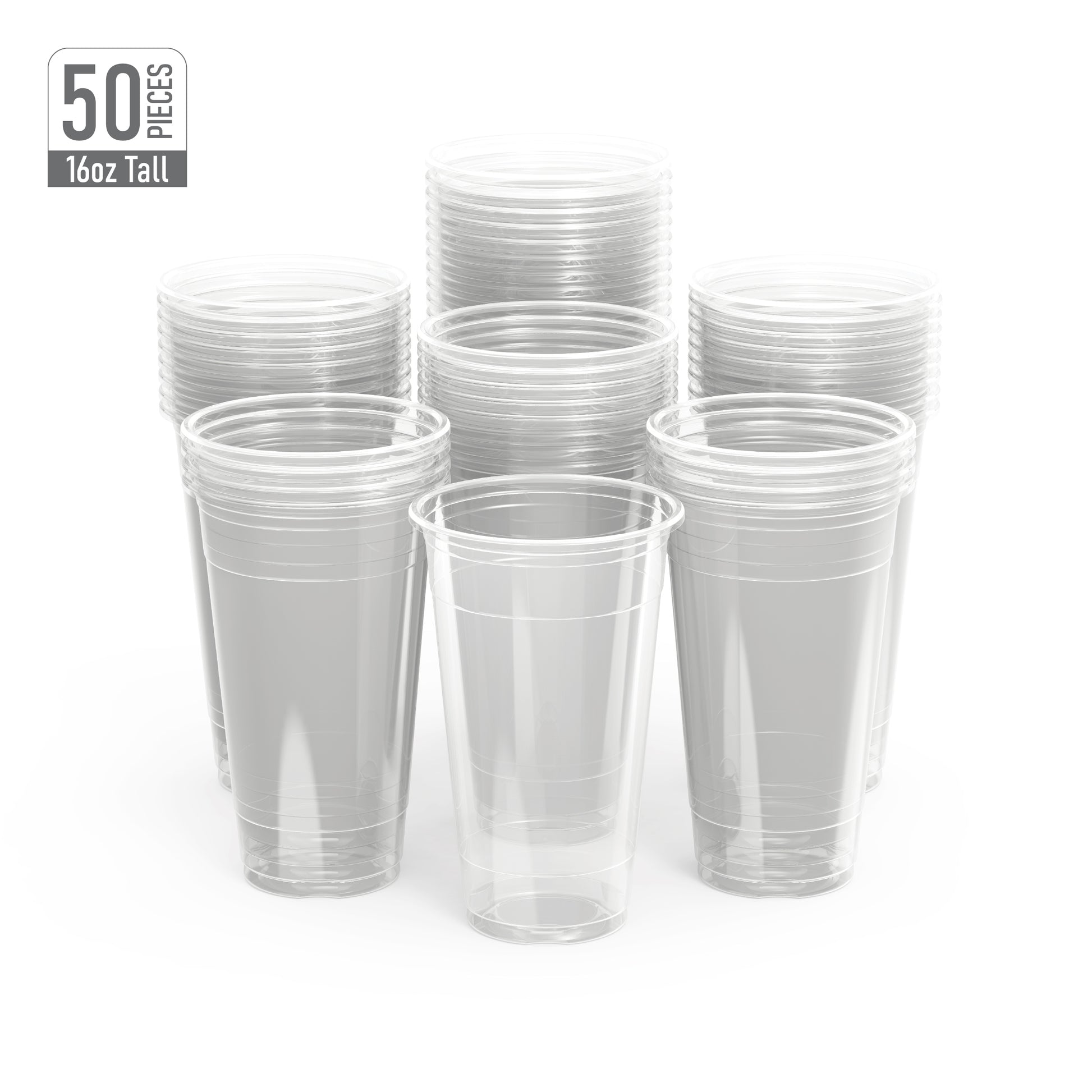 16 oz Clear Plastic Tall Cups Pack of 506 oz Clear Plastic Tall Cups