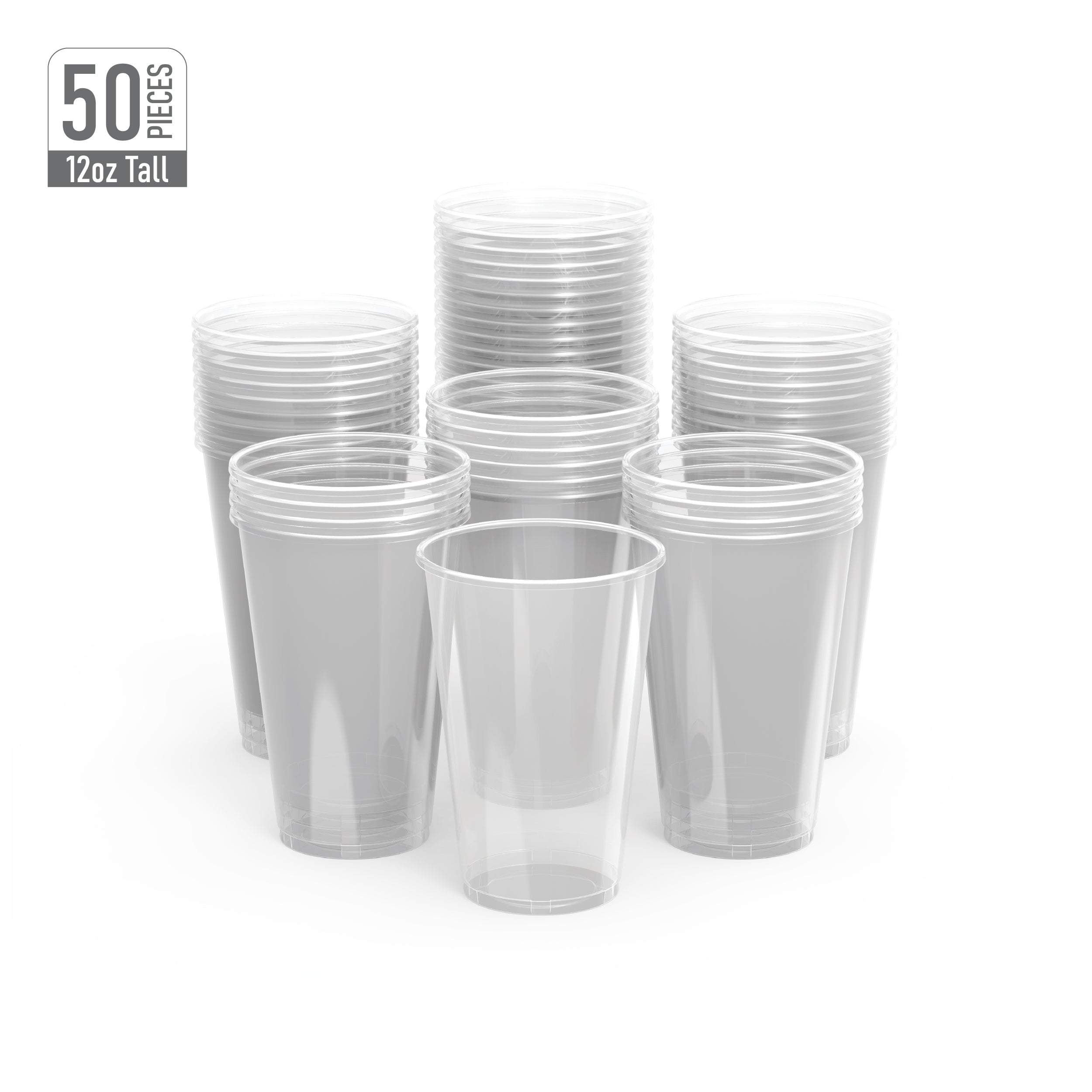 White hard store plastic cups