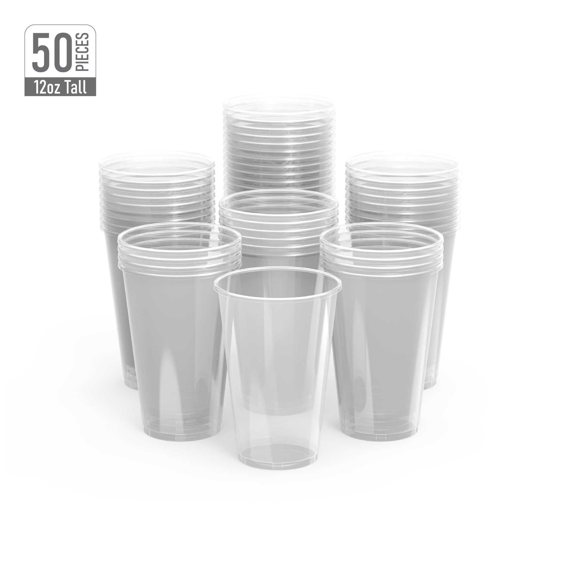 12 oz CB35 Clear Plastic Cups Pack of 50