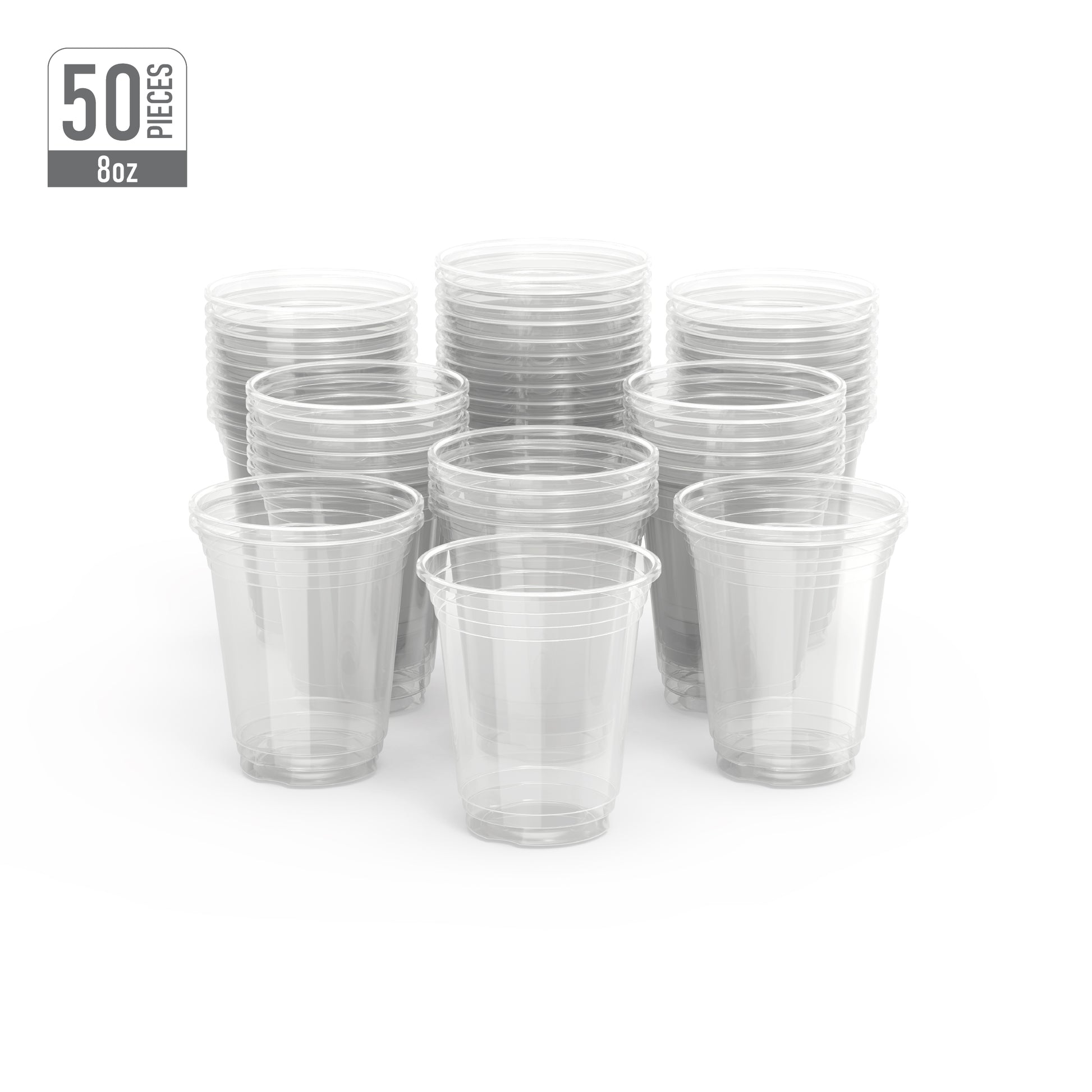 8 oz Clear Plastic Cups Pack of 50