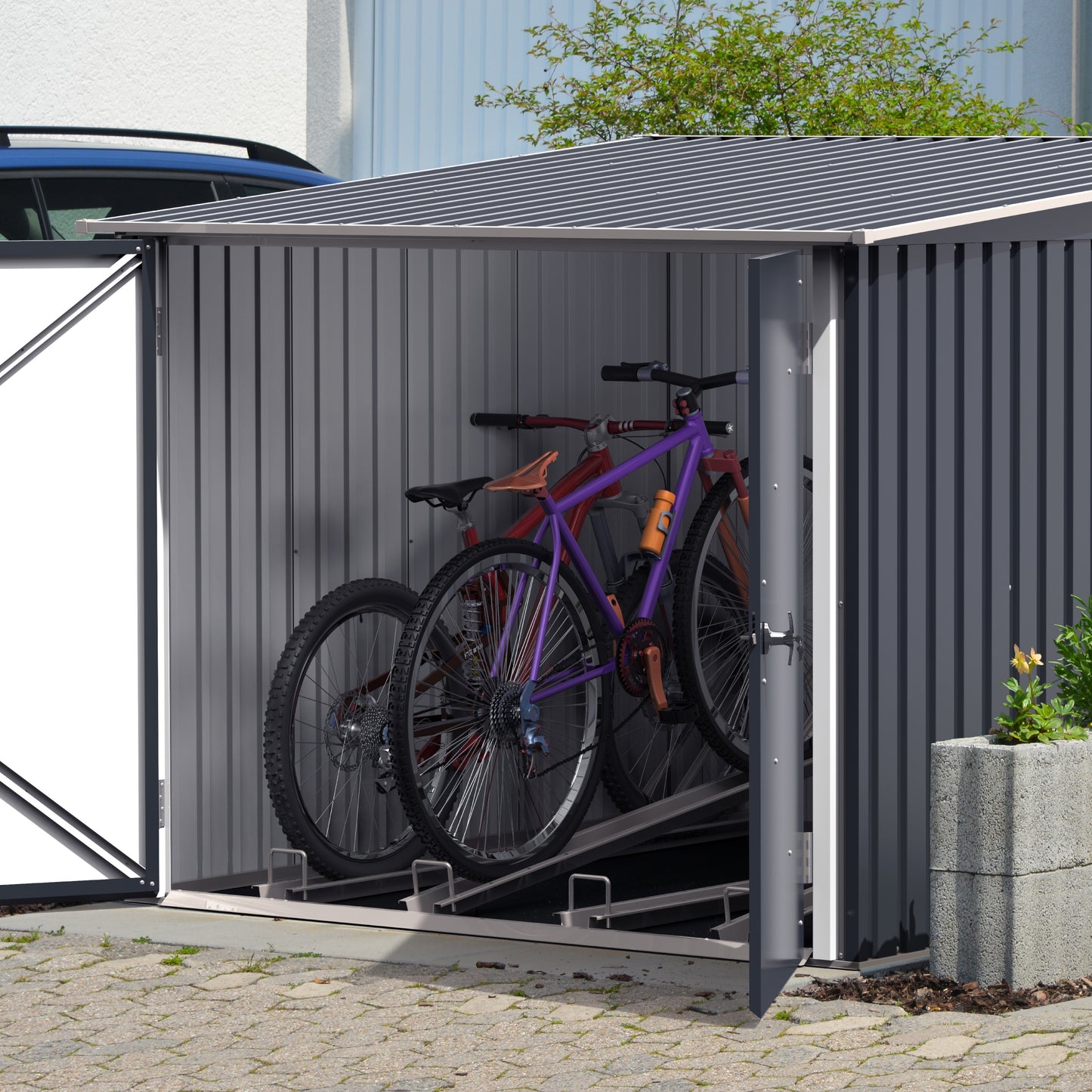 Cosmoplast 6x6ft Bike Storage Steel Shed