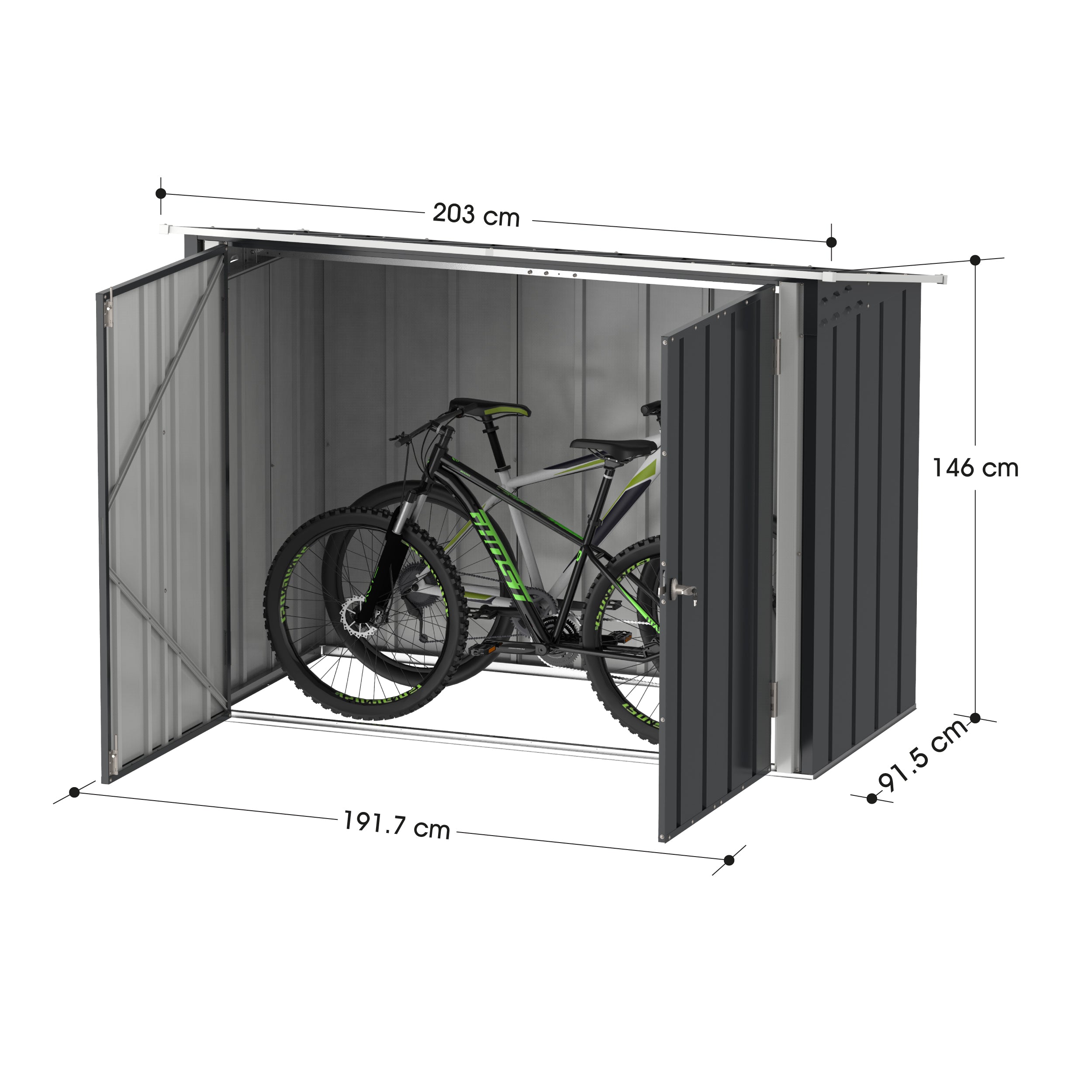 Metal horizontal bike shed online