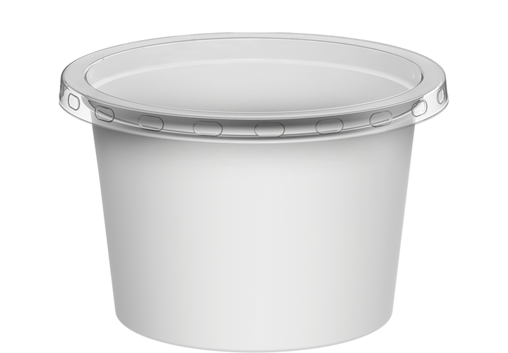 100 ml Pack of 40 CE10 White Sauce Cups with Clear Lids