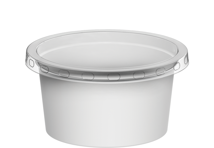 80ml White Sauce Cups with Clear Lids