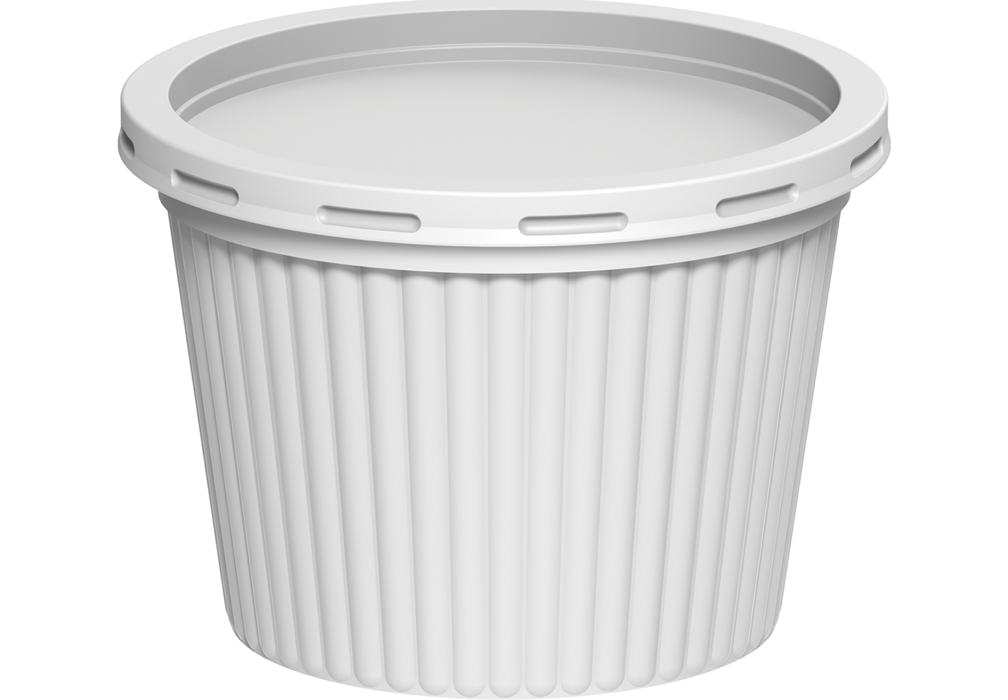 200 ml Pack of 20 Plastic White Catering Containers with White Lids