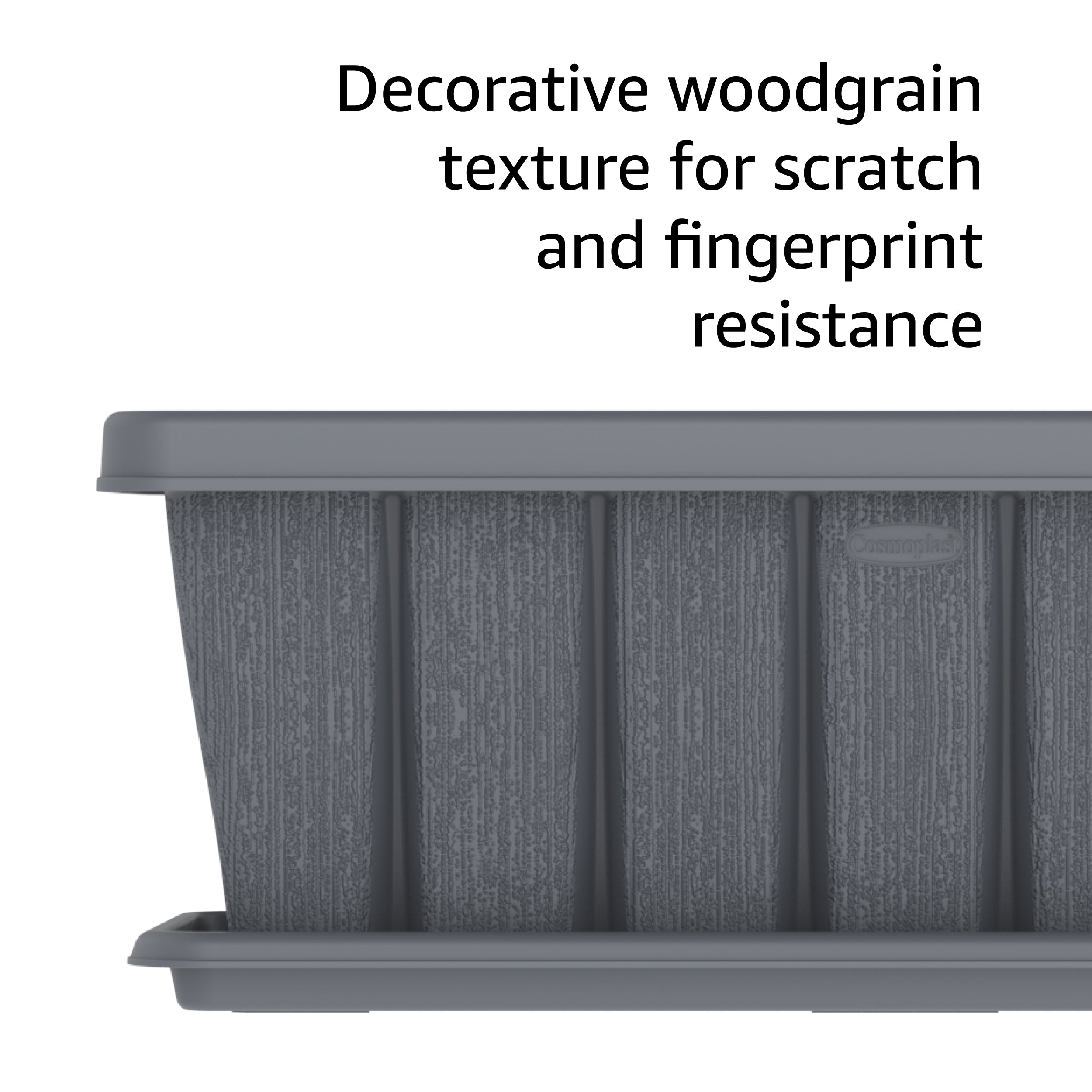 24" Cedargrain Rectangular Planter with Tray