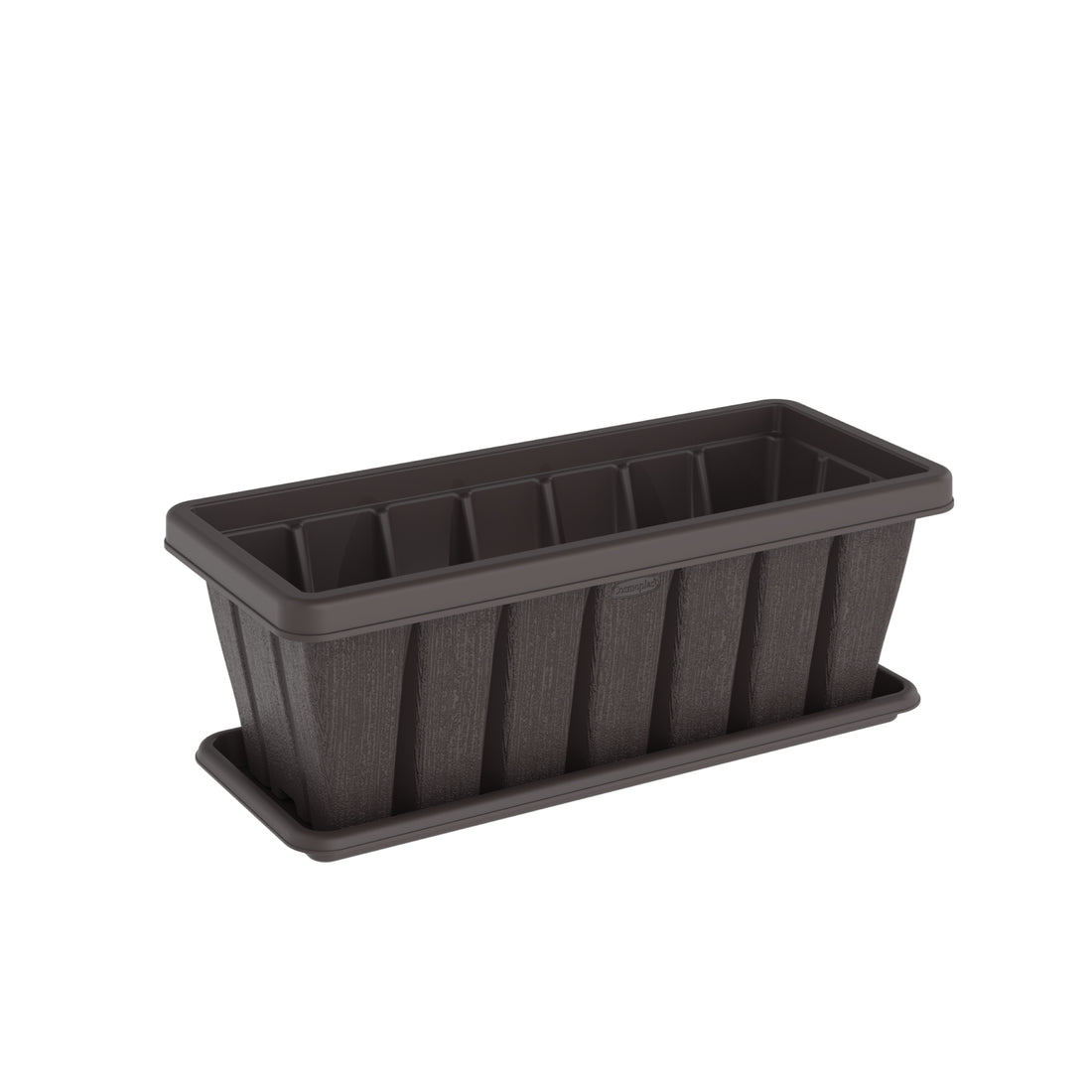 24" Cedargrain Rectangular Planter with Tray