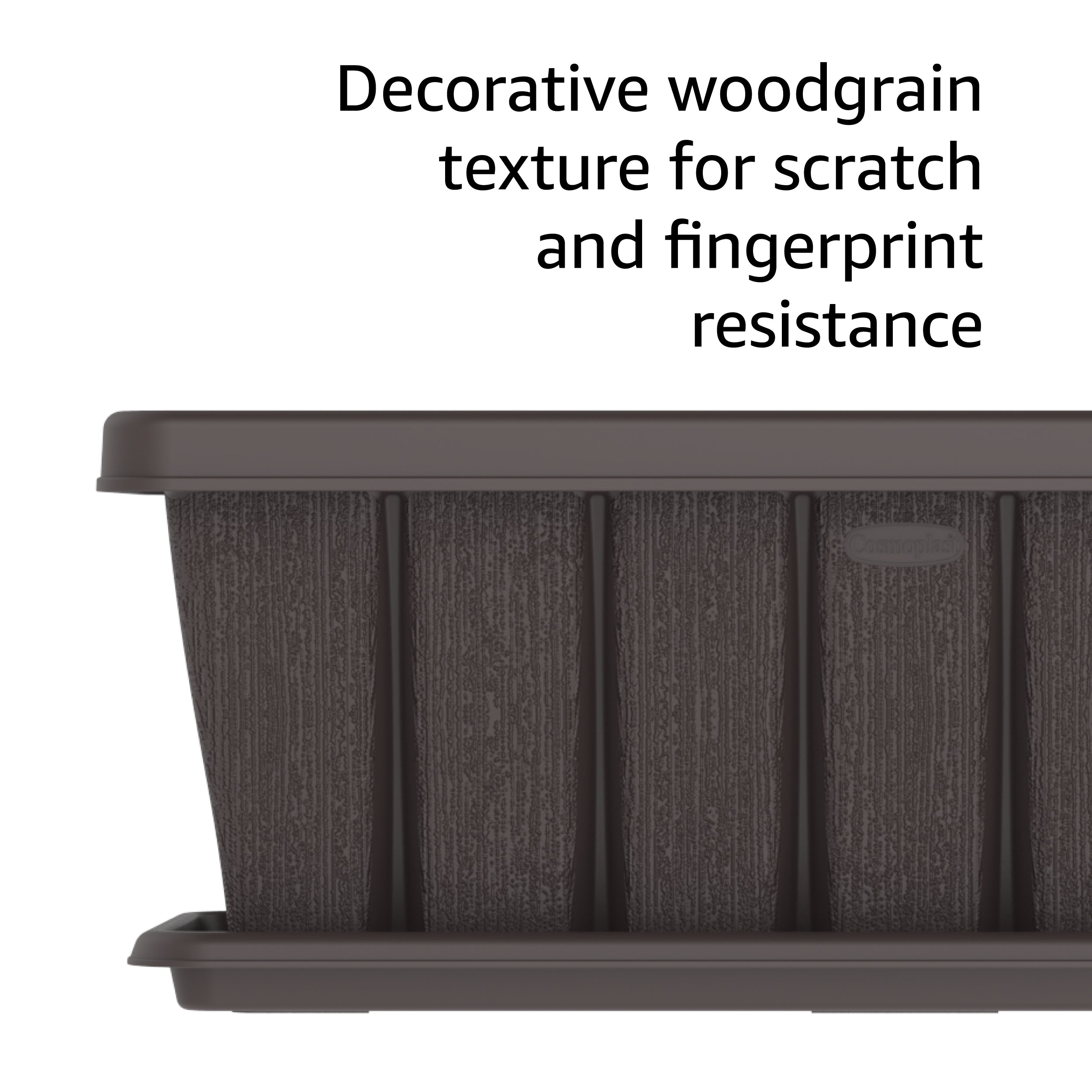 24" Cedargrain Rectangular Planter with Tray