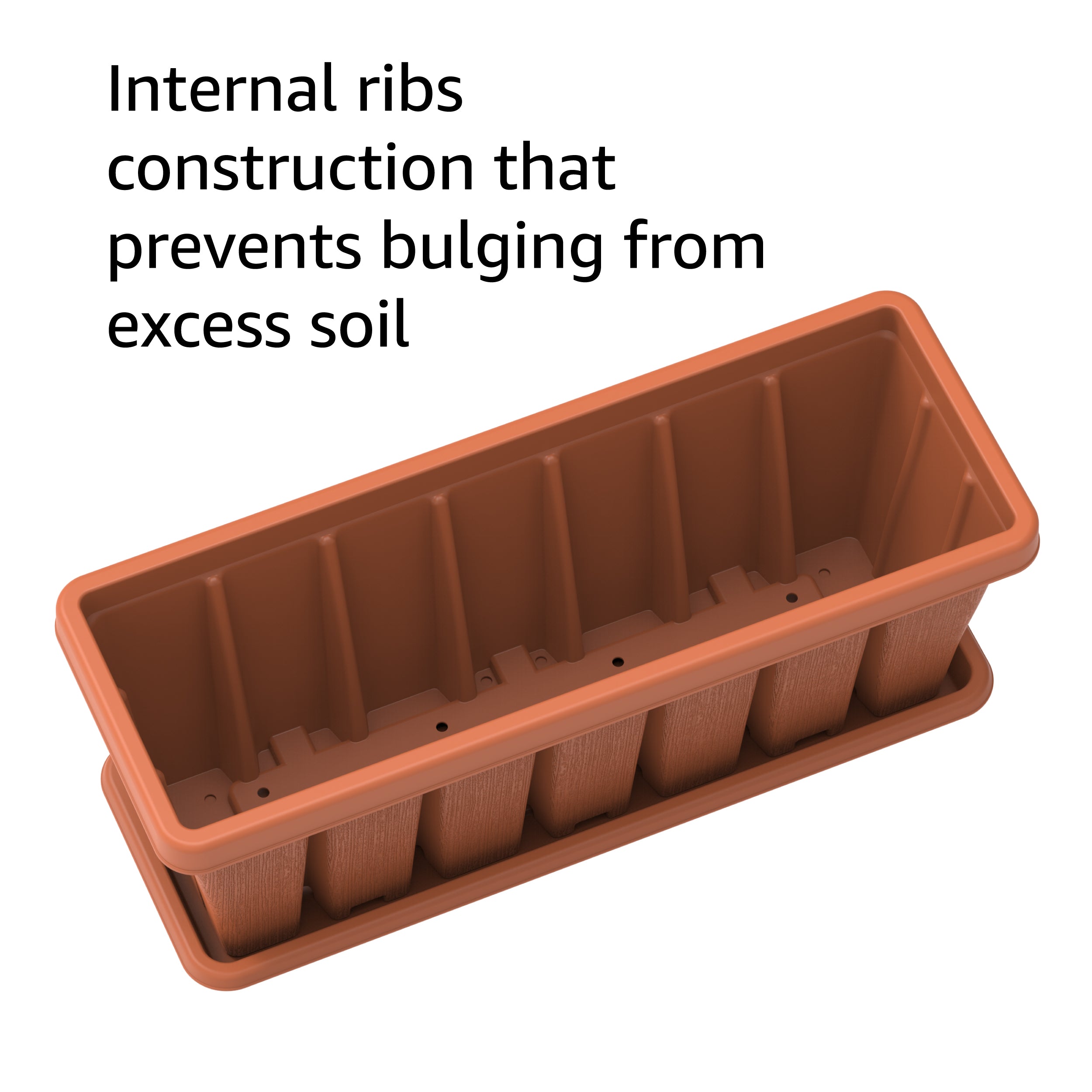  30" Cedargrain Rectangular Planter with Tray