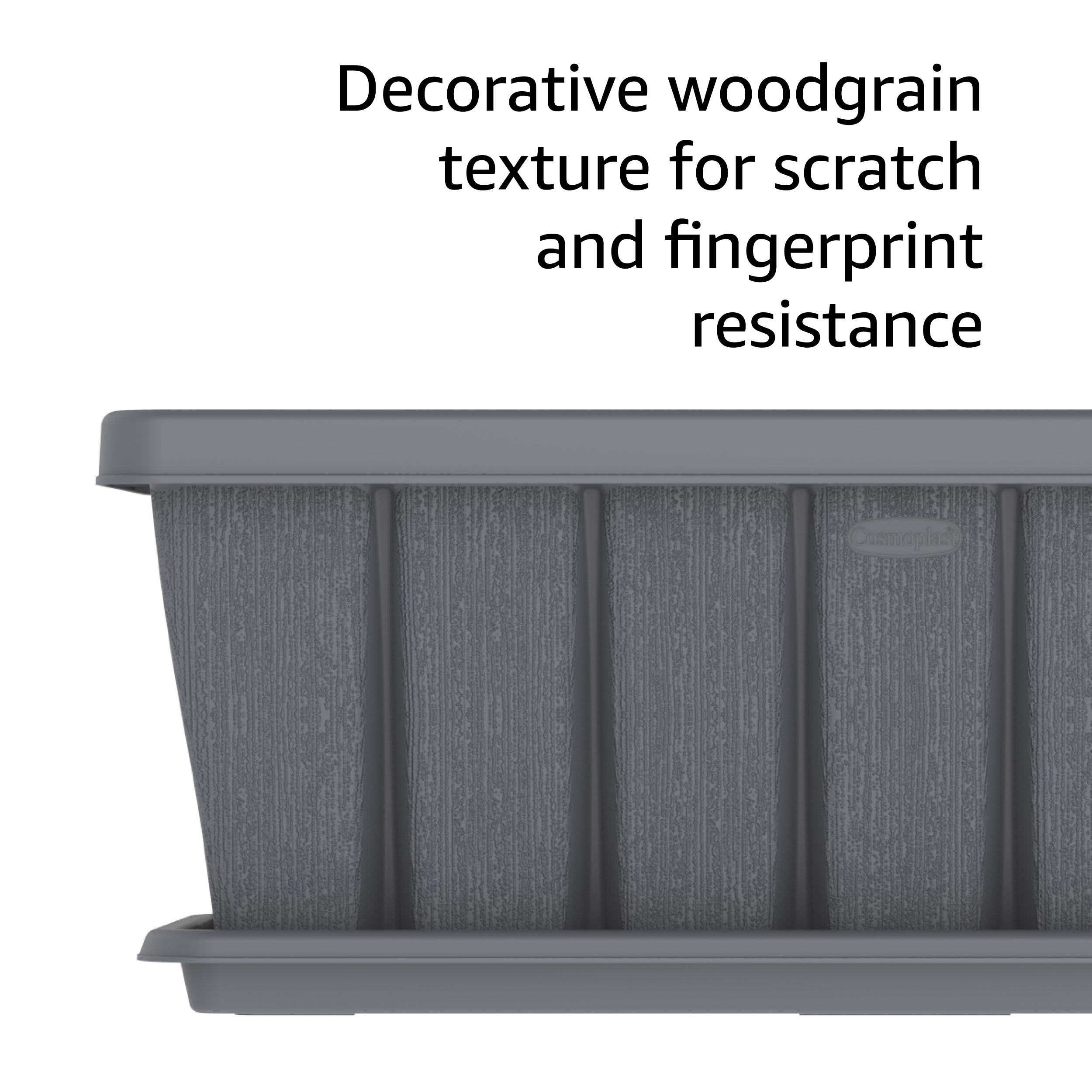  30" Cedargrain Rectangular Planter with Tray