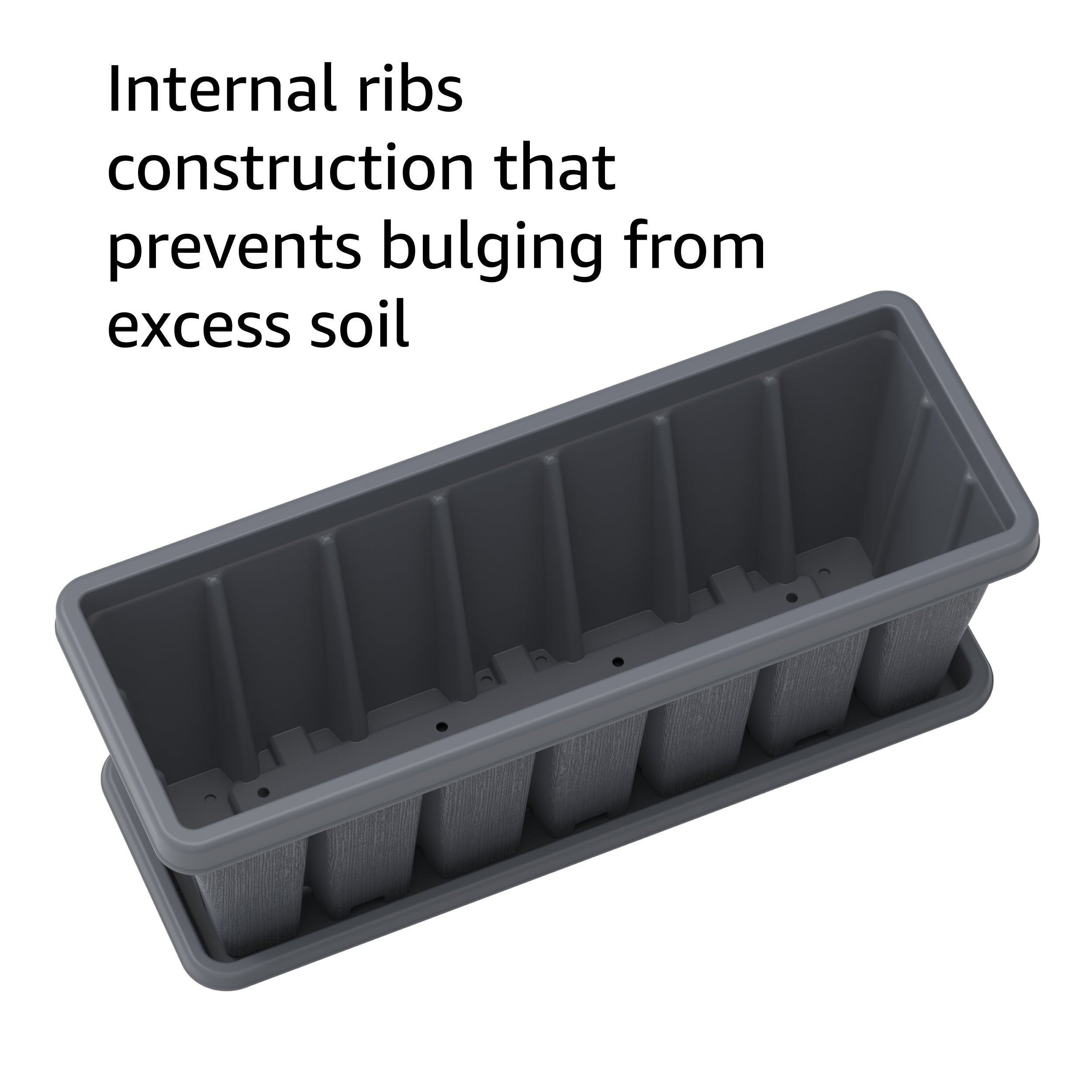  30" Cedargrain Rectangular Planter with Tray